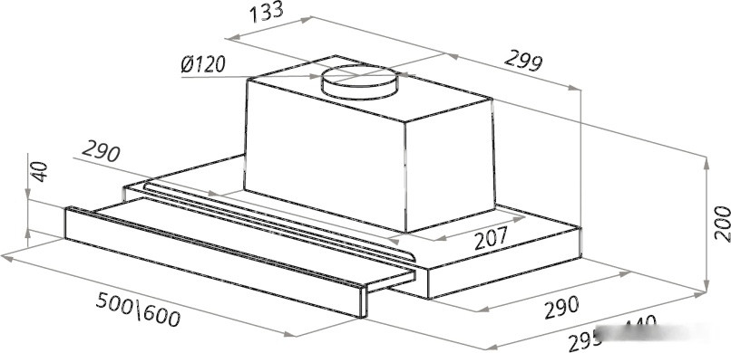 Вытяжка Ciarko Turbo 50 (черный)