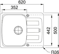 Кухонная мойка Franke Antea AZG 611-62 (миндаль)