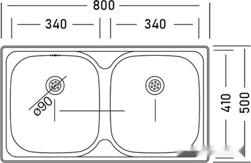 Кухонная мойка Kromevye EX 195 K