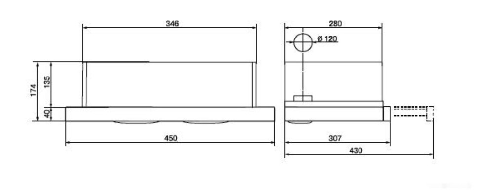 Вытяжка Weissgauff TEL 450 EW