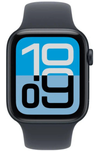 Умные часы Apple Watch SE 3 44 мм (алюминиевый корпус, полуночный/полуночный, спортивный силиконовый ремешок S/M)