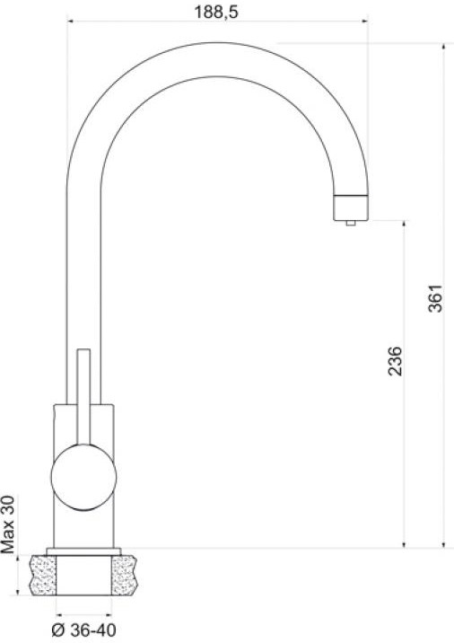 Смеситель Granula GR-3509L (Базальт)