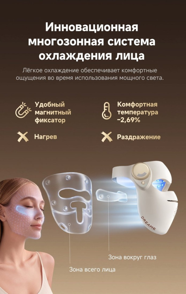 Маска для омоложения лица Dreame Chrona Pro Photon Anti-Aging Skincare Mask AB01P