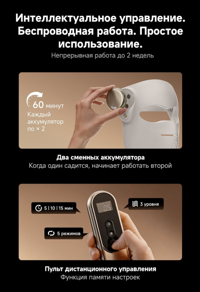 Маска для омоложения лица Dreame Chrona Pro Photon Anti-Aging Skincare Mask AB01P