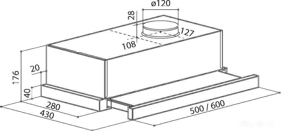 Вытяжка LEX Hubble 600 (слоновая кость)