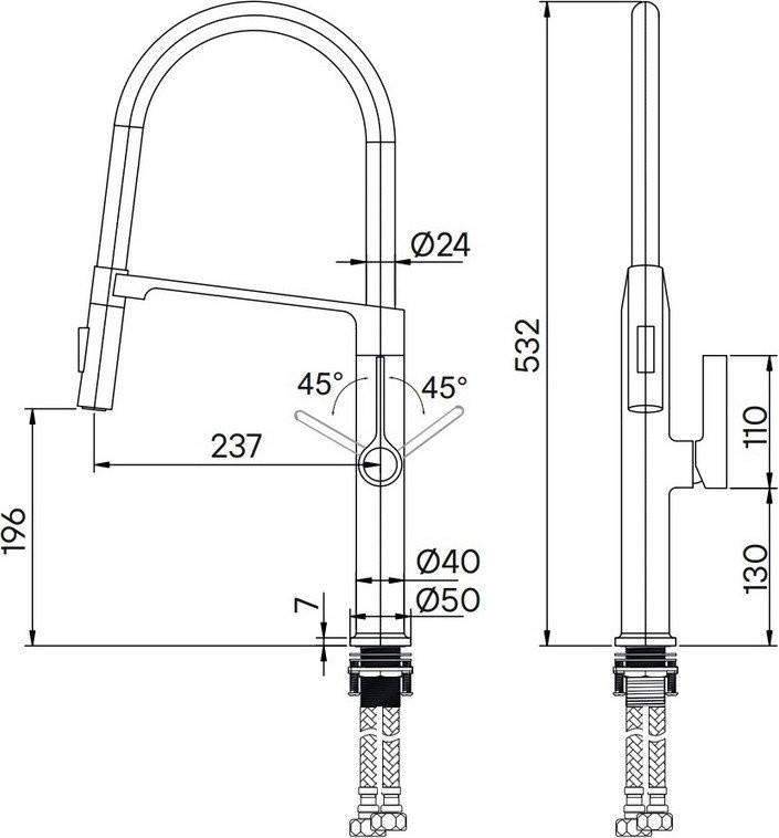 Смеситель Paulmark Barrel BA214029-CR (хром/черный)