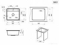 Кухонная мойка Granula ST-5601 (белый)