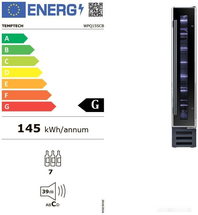 Винный шкаф Temptech WPQ15SCB