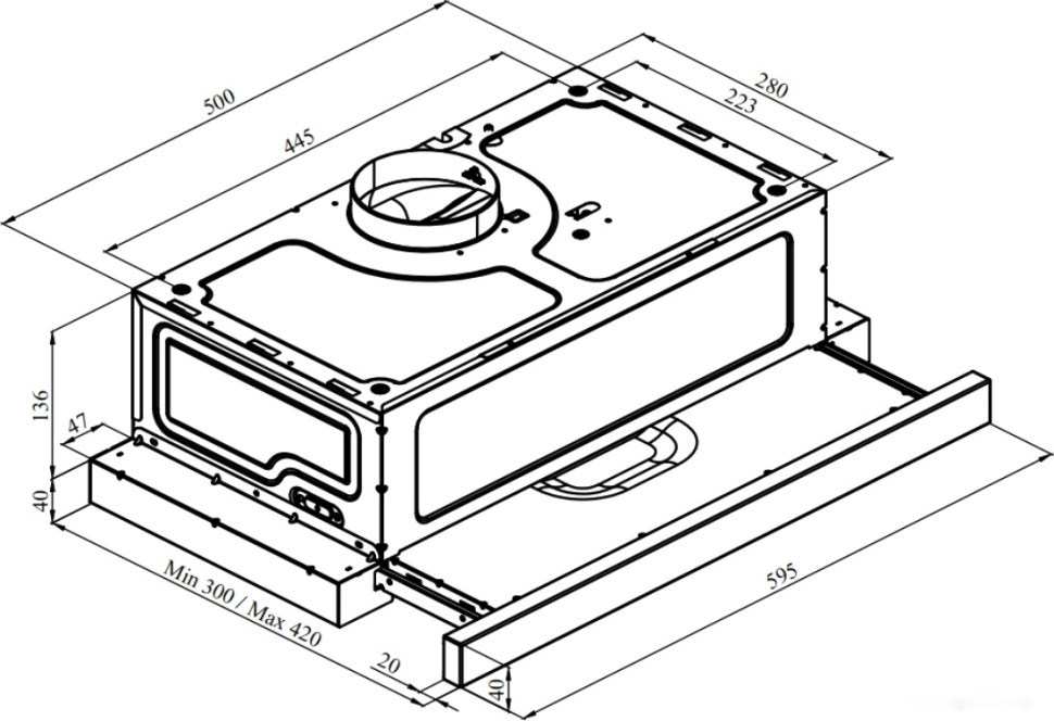 Вытяжка Konigin Pixel 60 (нержавеющая сталь)
