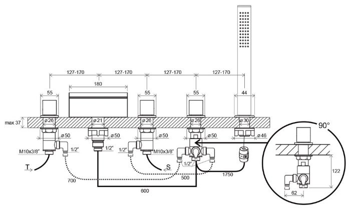 Смеситель Ravak Waterfall WF 025.00