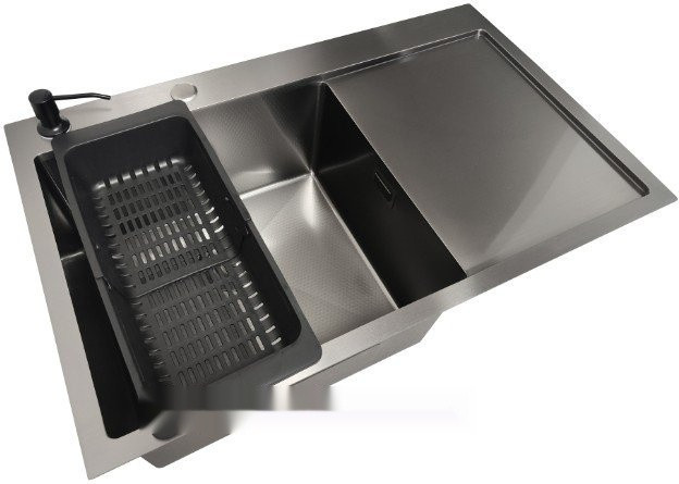 Кухонная мойка Stellar Decor S6550NB-L-D (нано черный)
