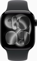 Умные часы Apple Watch Series 11 46 мм (алюминиевый корпус, черный/черный, спортивный силиконовый ремешок M/L)