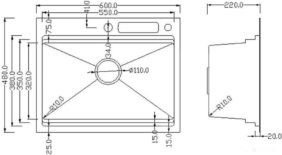 Кухонная мойка Roxen Stage 560250-60 сатин