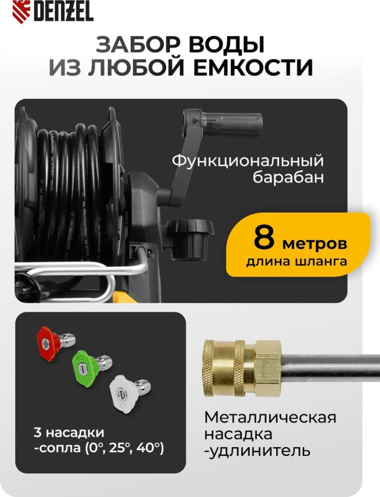 Мойка высокого давления Denzel R-180iD