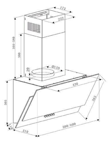 Вытяжка Oasis NC-50I (A)
