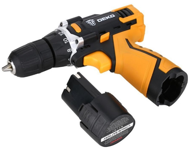 Дрель-шуруповерт Deko DKCD12FU-Li SET 104 063-4112 (с 1-м АКБ, кейс, оснастка)
