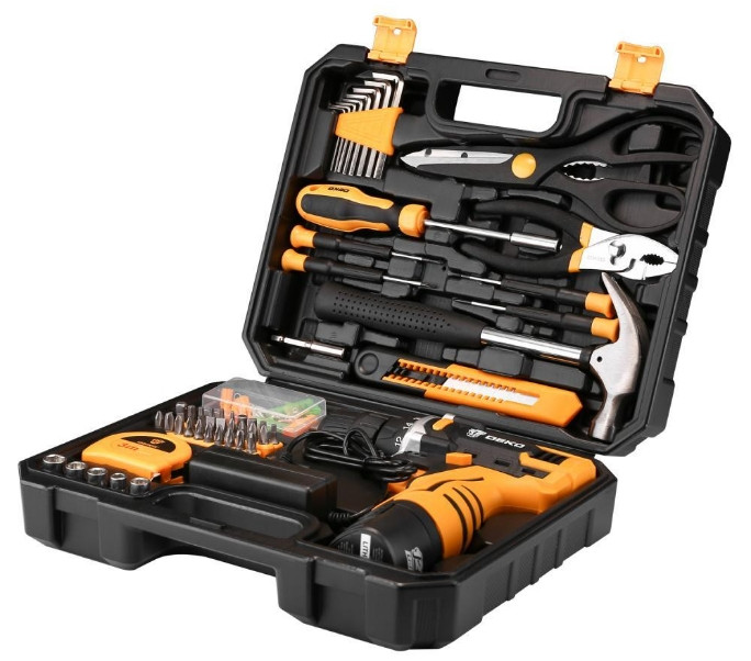 Дрель-шуруповерт Deko DKCD12FU-Li SET 104 063-4112 (с 1-м АКБ, кейс, оснастка)