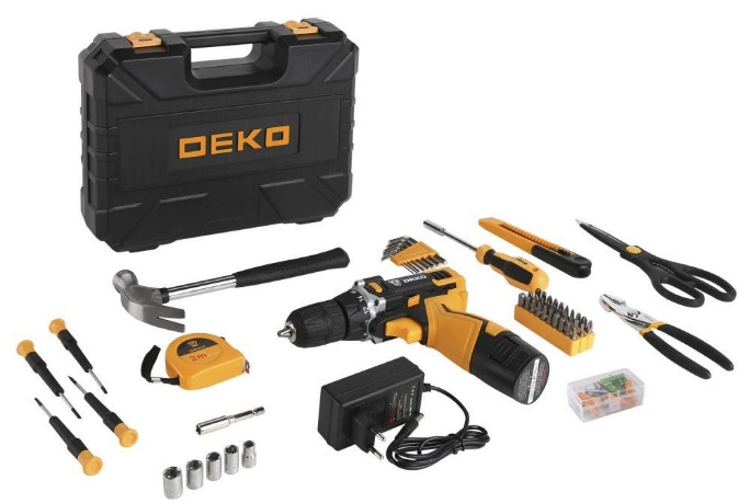 Дрель-шуруповерт Deko DKCD12FU-Li SET 104 063-4112 (с 1-м АКБ, кейс, оснастка)