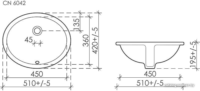 Умывальник Ceramica Nova Element CN6042