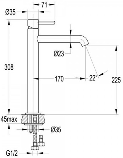 Смеситель Omnires Y Y1212 CR
