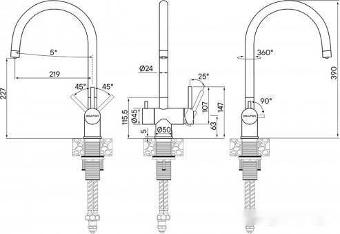 Смеситель Paulmark Heller He213218-401 (антрацит)