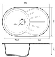 Кухонная мойка GranFest GF-R750L (Песочный)