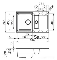 Кухонная мойка Elleci Easy 325 Titanium 73