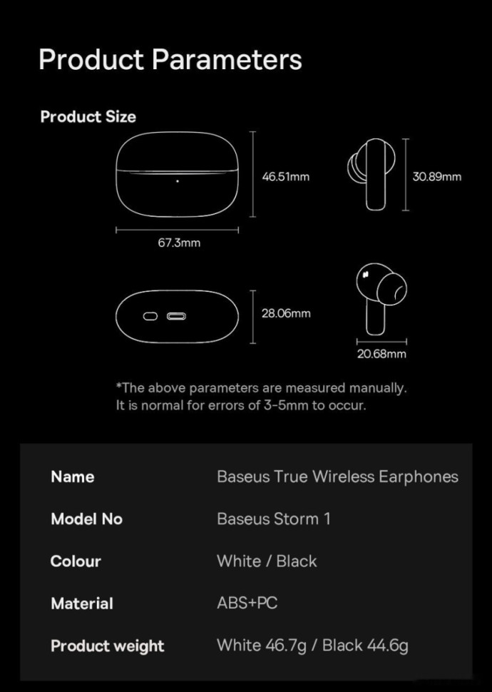 Наушники Baseus Storm 1 (белый)