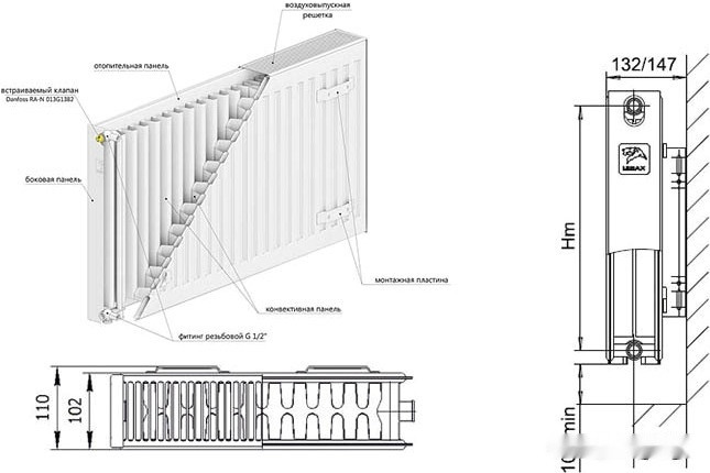 Радиатор Лемакс Valve Compact 22 300x1400
