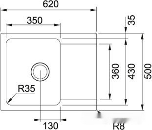 Кухонная мойка Franke Orion OID 611-62 114.0443.356 (оникс)