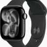 Умные часы Apple Watch Series 11 42 мм (алюминиевый корпус, черный/черный, спортивный силиконовый ремешок M/L)