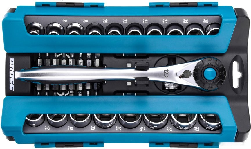 Набор трещотка с головками и битами Gross 14144 (36 предметов)