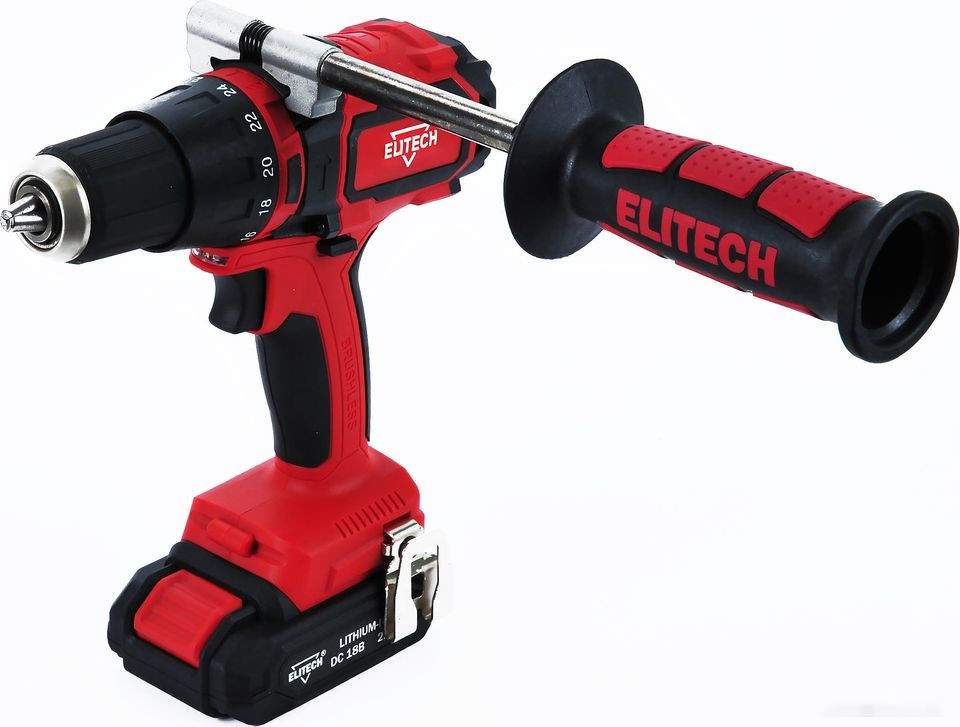 Ударная дрель-шуруповерт Elitech ДА 18УБЛ2 (с 2-мя АКБ 2 Ач, кейс)