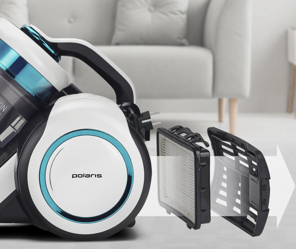 Пылесос Polaris PVC 1834 Silent (Жемчужный-Бирюзовый)