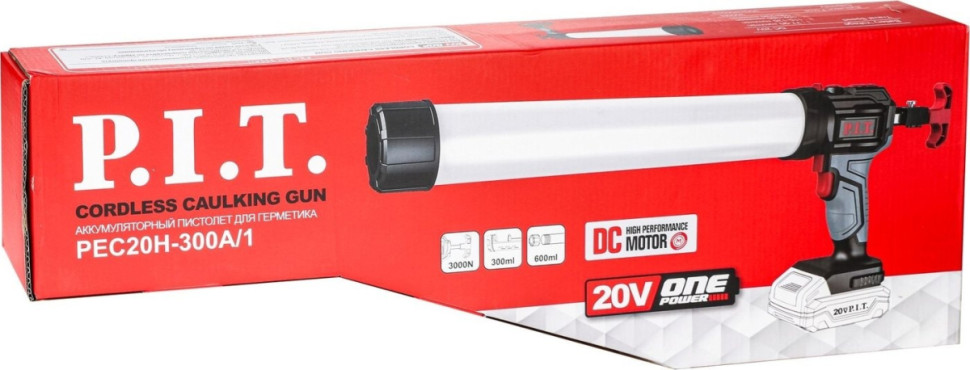 Пистолет для герметика P.I.T. PEC20H-300A/1 Solo (без АКБ)