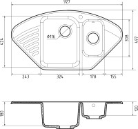 Кухонная мойка GranFest QUARZ Z-14 (черный)