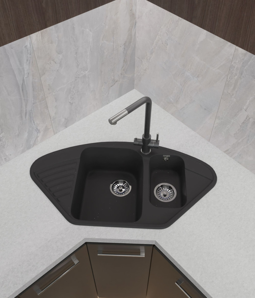 Кухонная мойка GranFest QUARZ Z-14 (черный)