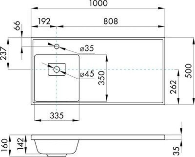 Умывальник Акватон Лайн 100 1A72853KLF01L