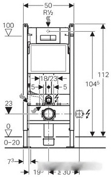 Система инсталляции Geberit DuoFix Plattenbau Delta 51 458.125.11.1