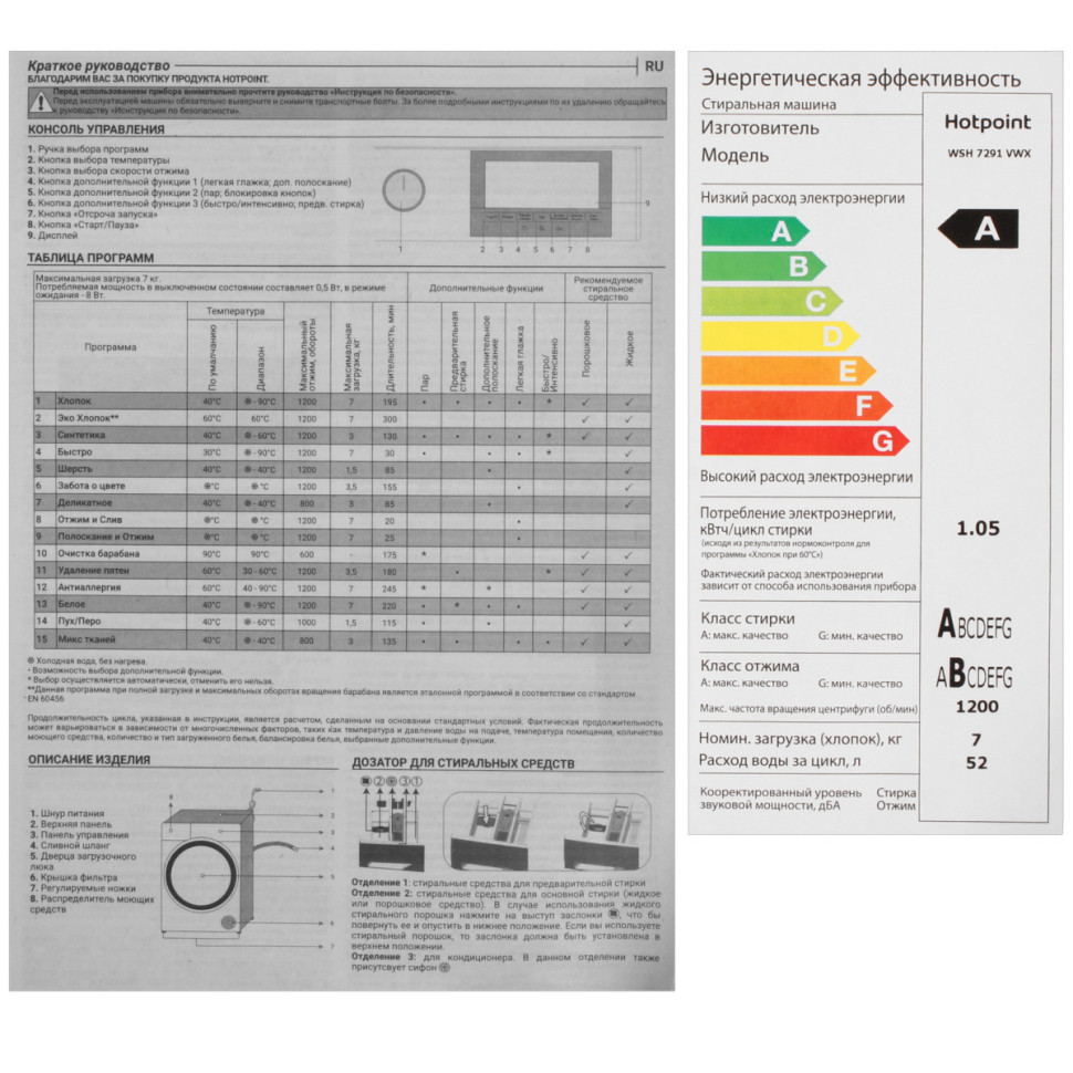 Стиральная машина Hotpoint WSH 7291 VWX