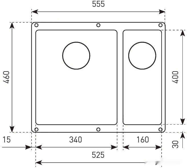 Кухонная мойка Zigmund & Shtain Integra 500.2 (темная скала)