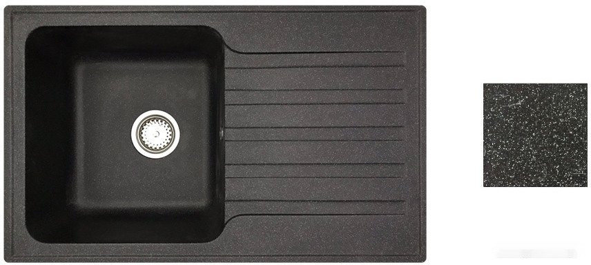 Кухонная мойка БелЭворс Styl L + смеситель W4998-3-22 (черный)