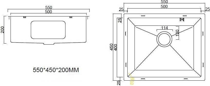 Кухонная мойка ARFEKA ECO AR 550*450 SATIN DECOR