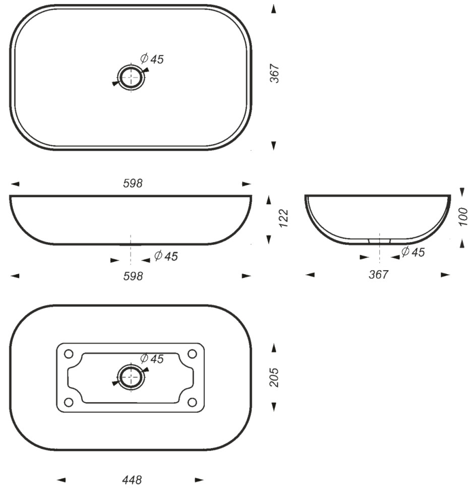 Умывальник SANITA LUXE Infinity 60 INFSLWB01