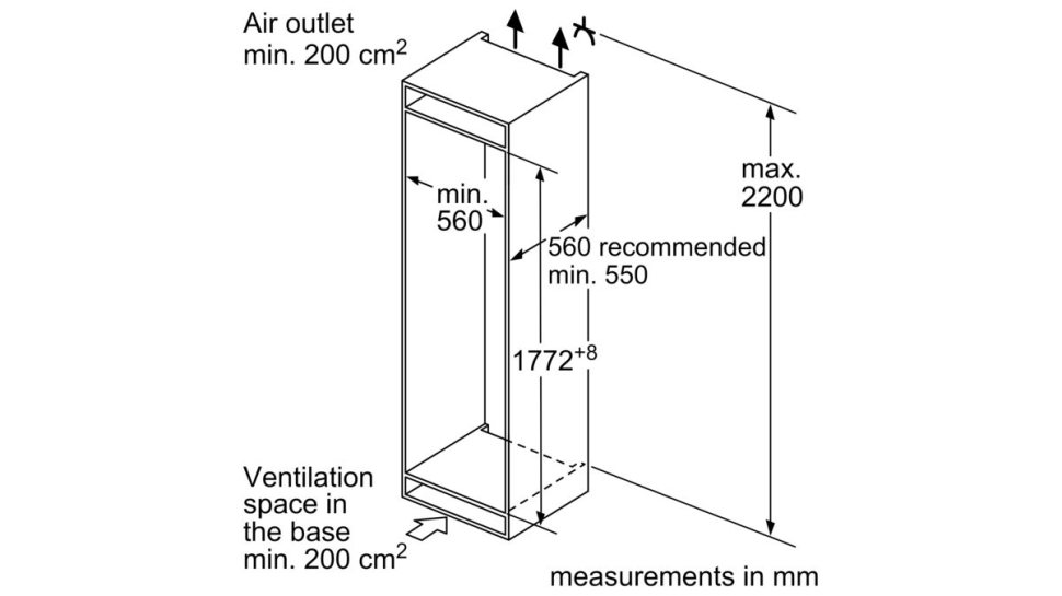 Встраиваемый холодильник Bosch KIV86NSF0