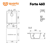 Кухонная мойка Ulgran Quartz Forte 460-04 (платина)