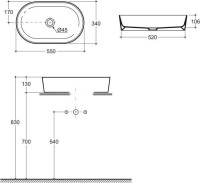 Умывальник Керамин Арена 55 ФС (серый, матовый)