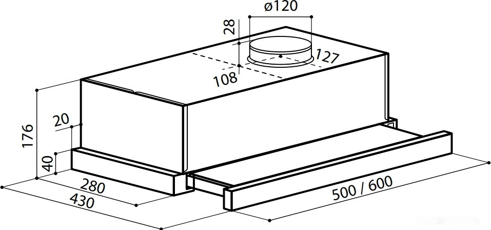 Вытяжка LEX Hubble G 600 (черный)