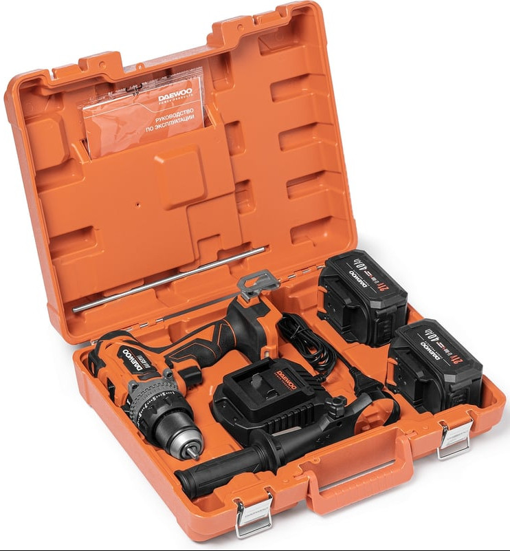 Ударная дрель-шуруповерт Daewoo Power DAA 6521Li Set (с 2-мя АКБ, кейс)