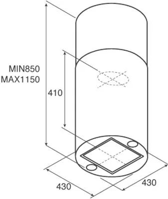 Вытяжка Jet air Pipe Island IX/A/43 (PRF0099343)